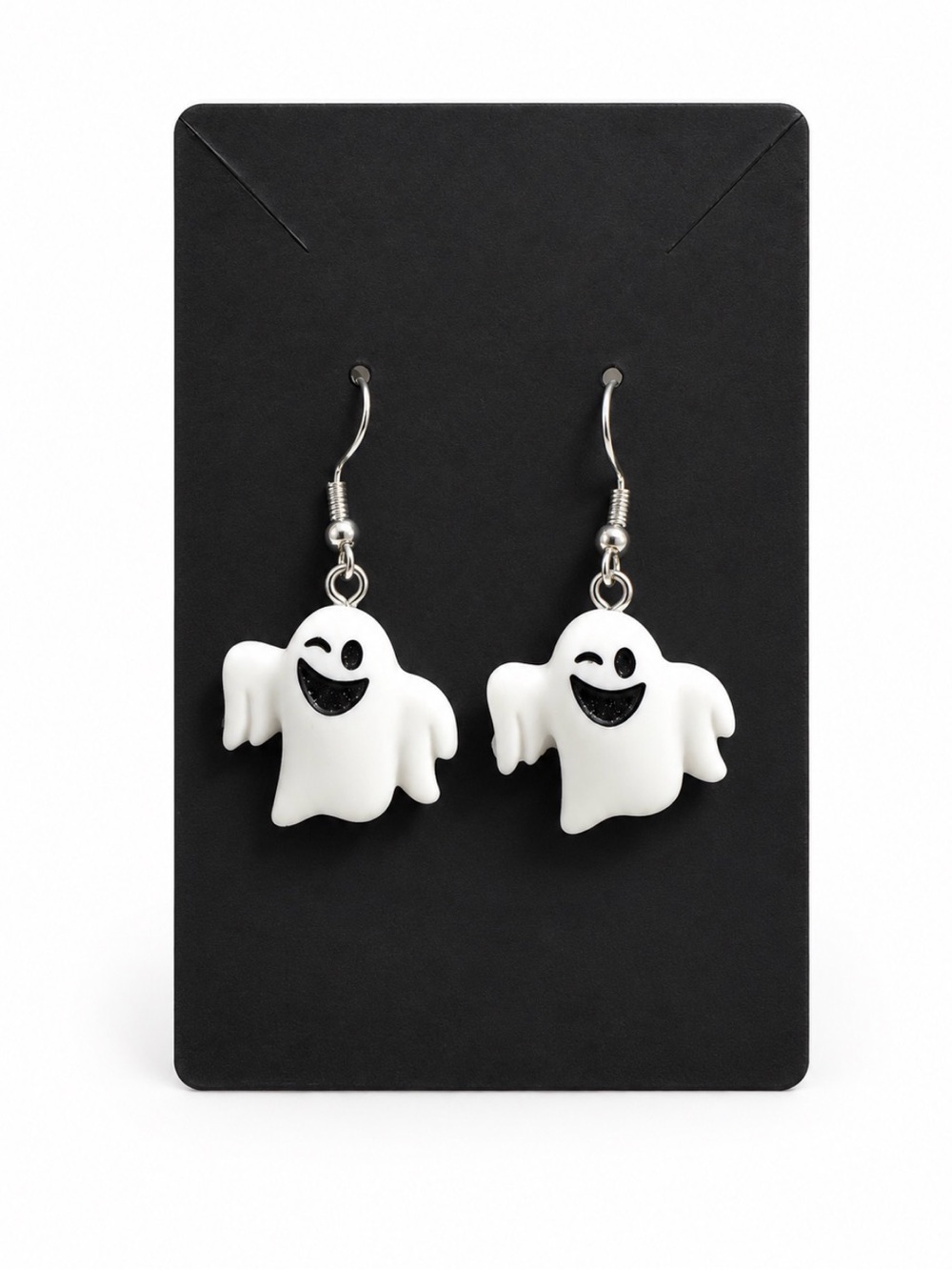 White Ghost Dangle Earrings for Women - Playful Halloween Jewelry